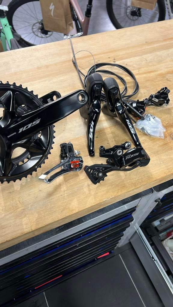 Shimano 105 2x12 groepset disc R7100, Fietsen en Brommers, Fietsonderdelen, Ophalen of Verzenden, Nieuw, Shimano 105