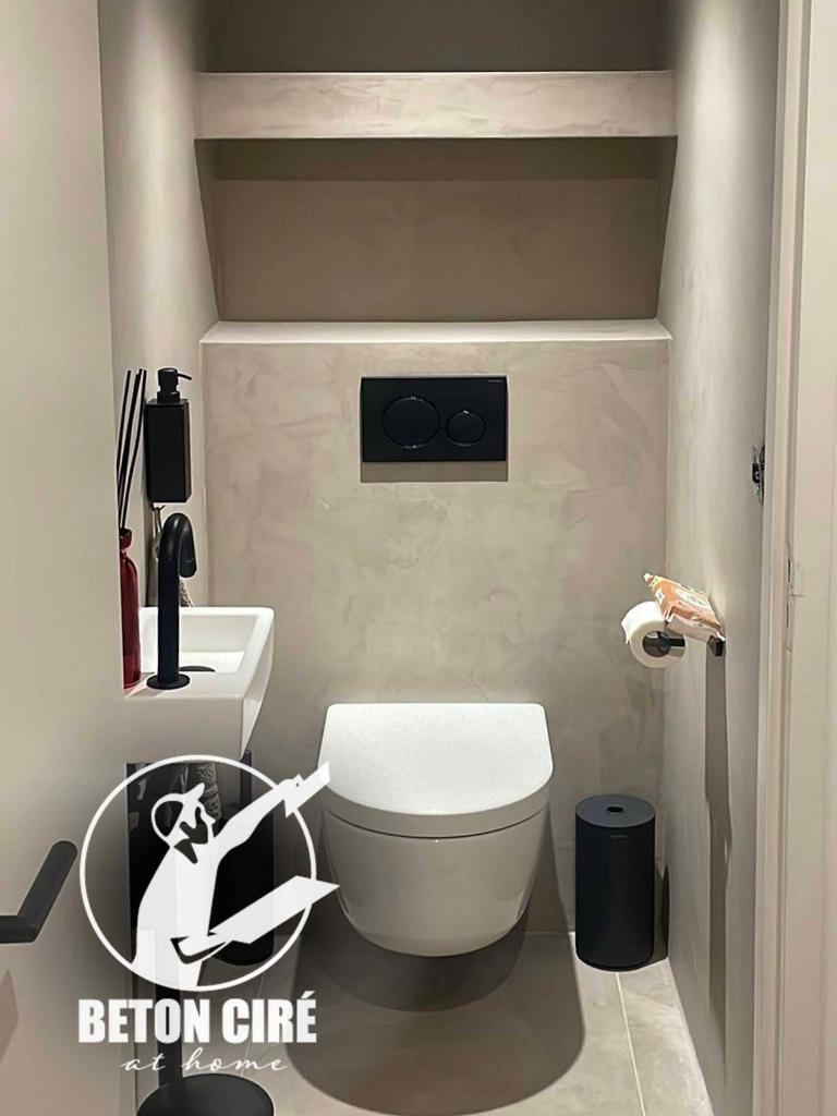 Beton ciré toilet, Stucwerk