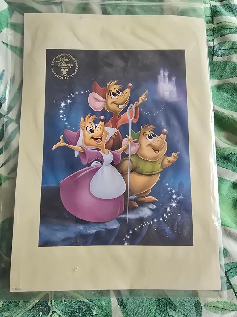 Disney - Exclusive commemorative lithograph Cinderella, 2005, Verzamelen, Disney, Ophalen of Verzenden, Overige figuren, Beeldje of Figuurtje