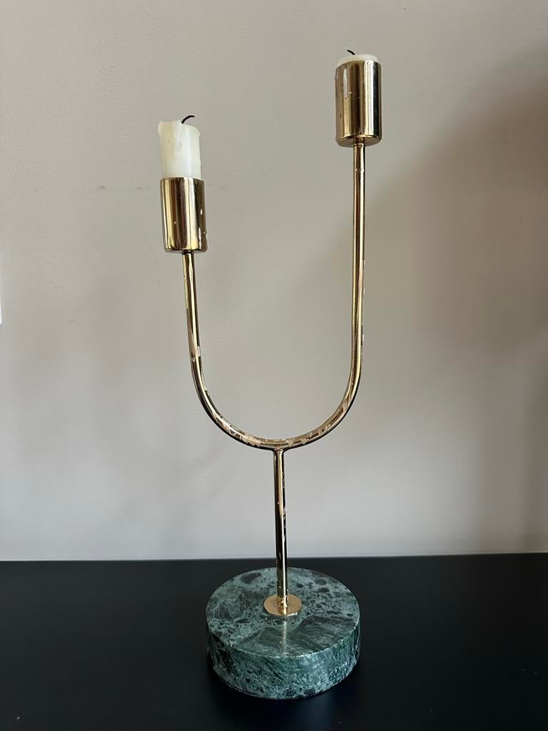 Elegante Kandelaar voor Twee Kaarsen, Huis en Inrichting, Woonaccessoires | Kandelaars en Kaarsen, 25 tot 50 cm, Ophalen of Verzenden
