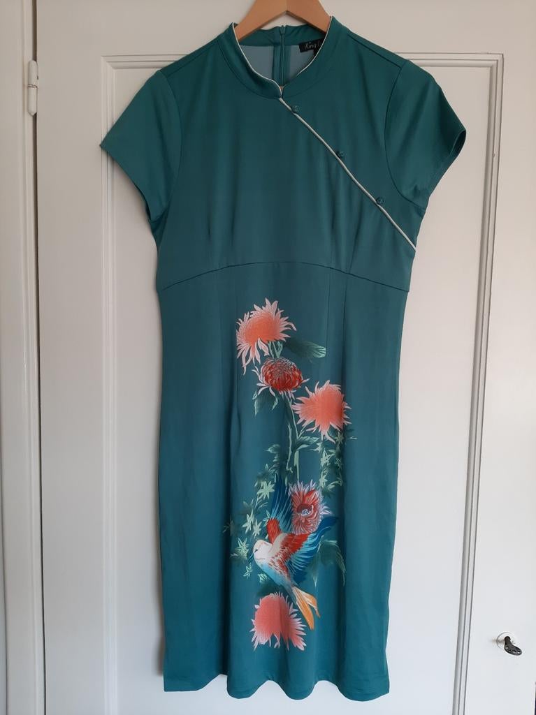 Nieuwe Mandarin jurk King Louie Kimono L  40 vintage, Maat 42/44 (L), Nieuw, Ophalen of Verzenden, Knielengte