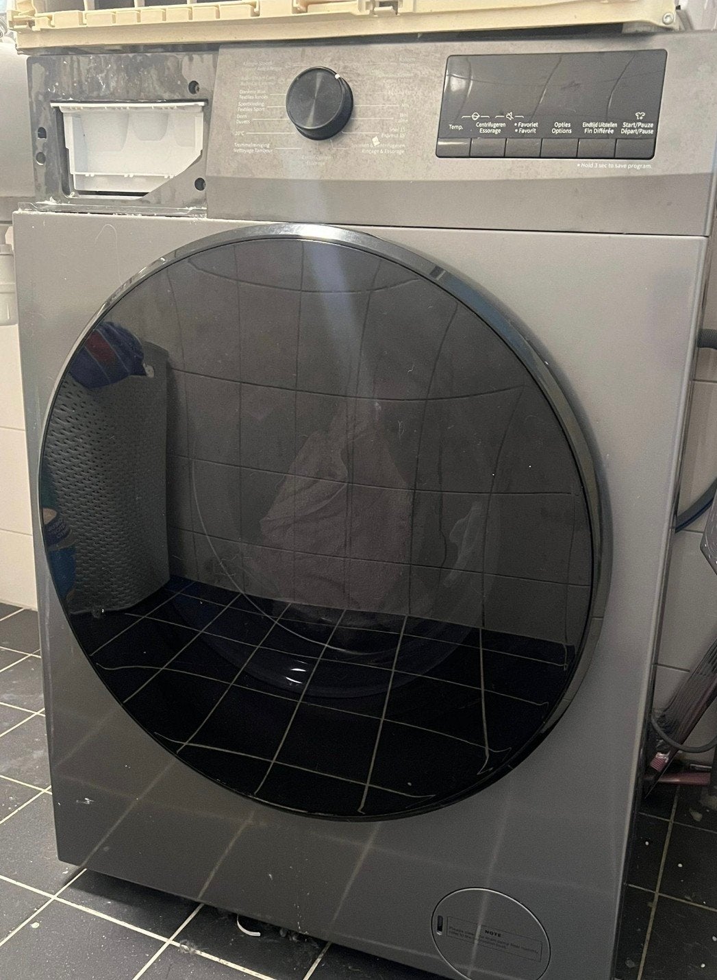 Moderne Voorlader Wasmachine - Grijs, Witgoed en Apparatuur, Wasmachines, Gebruikt, Energieklasse A of zuiniger, Ophalen of Verzenden