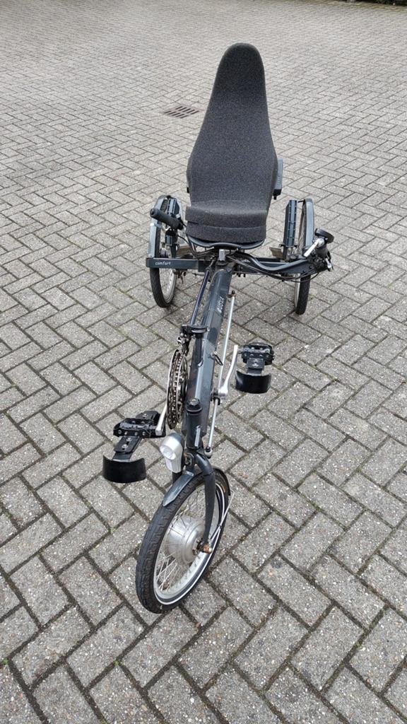 Comfortabele driewieler ligfiets USVA met ondersteuning, Ophalen, Gebruikt, Schijfrem
