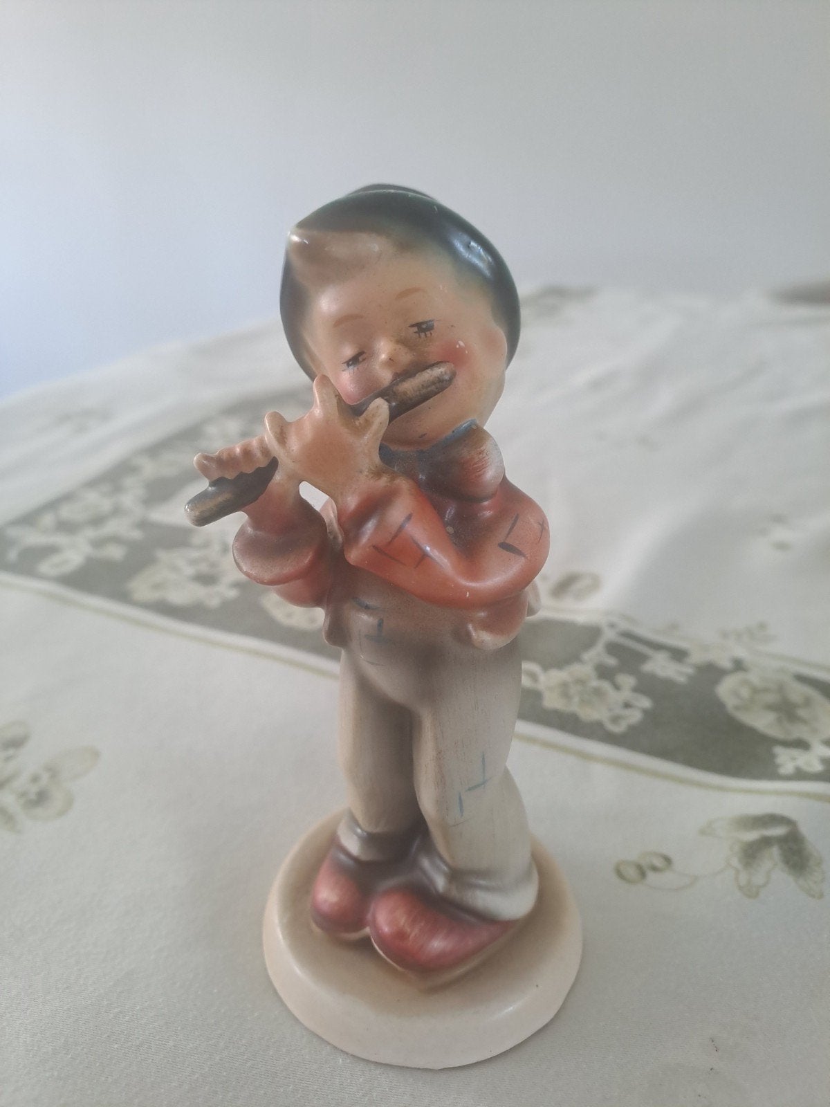 Vintage Jema Holland beeld jongen met fluit, handgeschilder, Ophalen