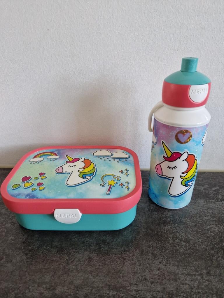 Mepal Eenhoorn Lunchbox Broodtrommel + Drinkbeker, Ophalen, Gebruikt