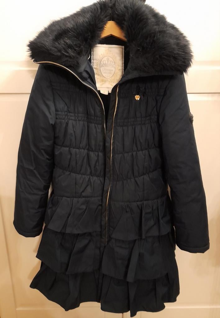 LeChic meisjes winterjas met ruches en bontkraag, Meisje, Ophalen of Verzenden, Zo goed als nieuw, LeChic