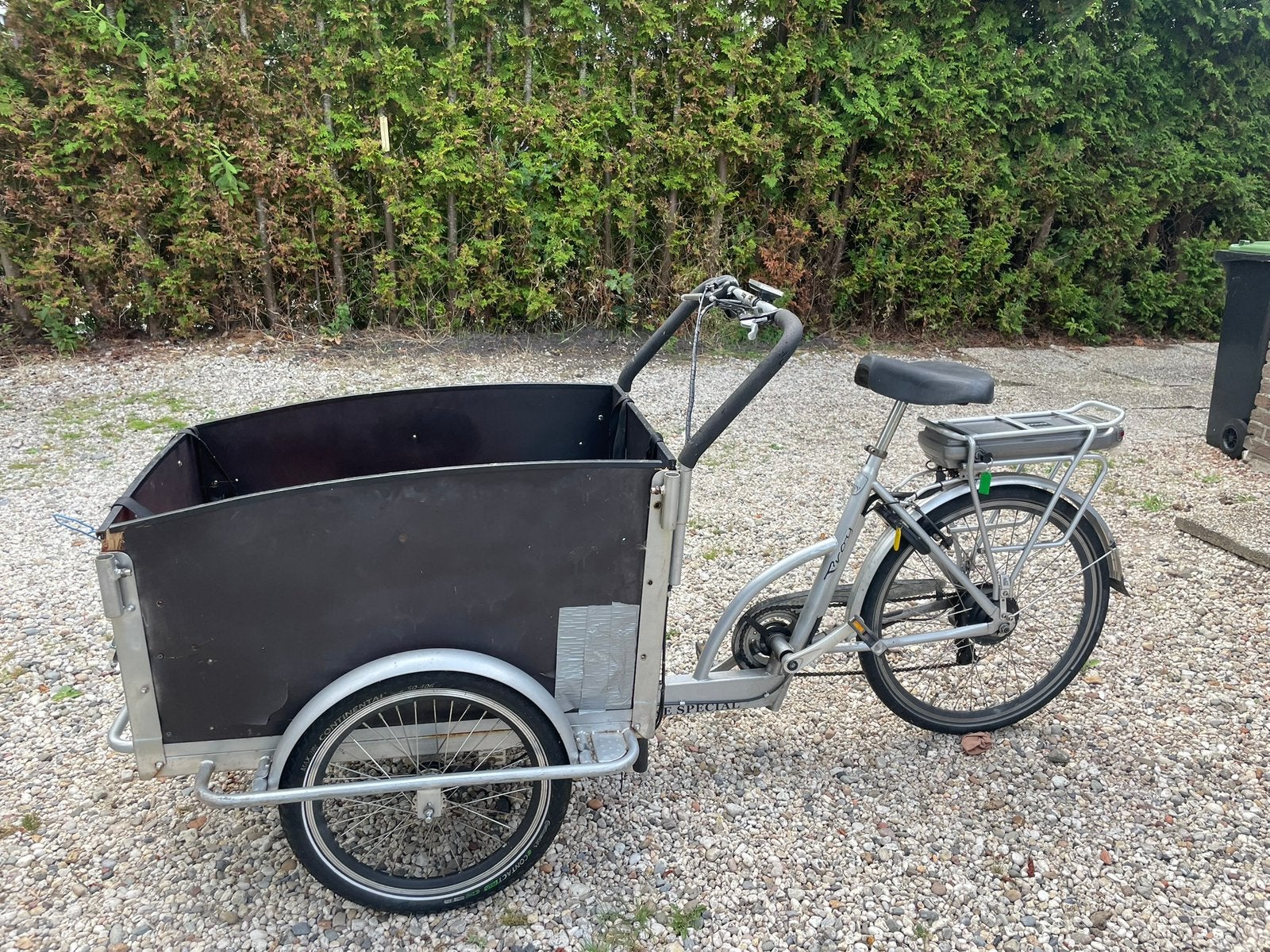 Elektronische bakfiets 4 zitplaatsen, 4 kinderen of meer, Gebruikt, Elektrisch, Trommelrem