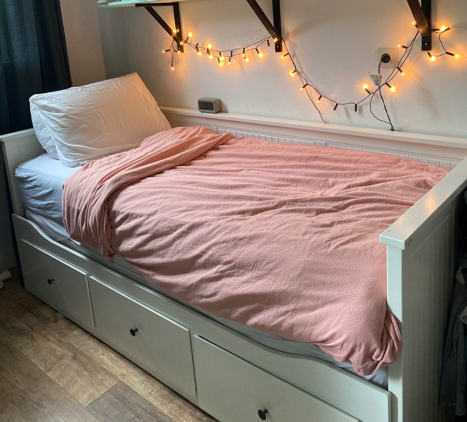 IKEA HEMNES Uitschuifbed / Slaapbank met 3 Lades, Ophalen, Tweepersoons, 160 cm, Hout