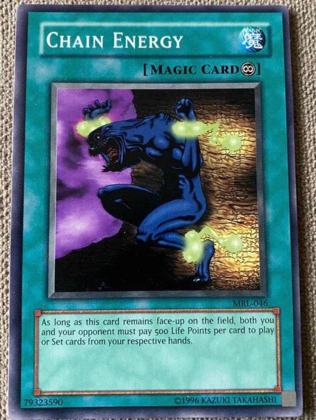 Yu-Gi-Oh! Chain Energy MRL Old US Magic Print !, Ophalen of Verzenden, Gebruikt, Losse kaart