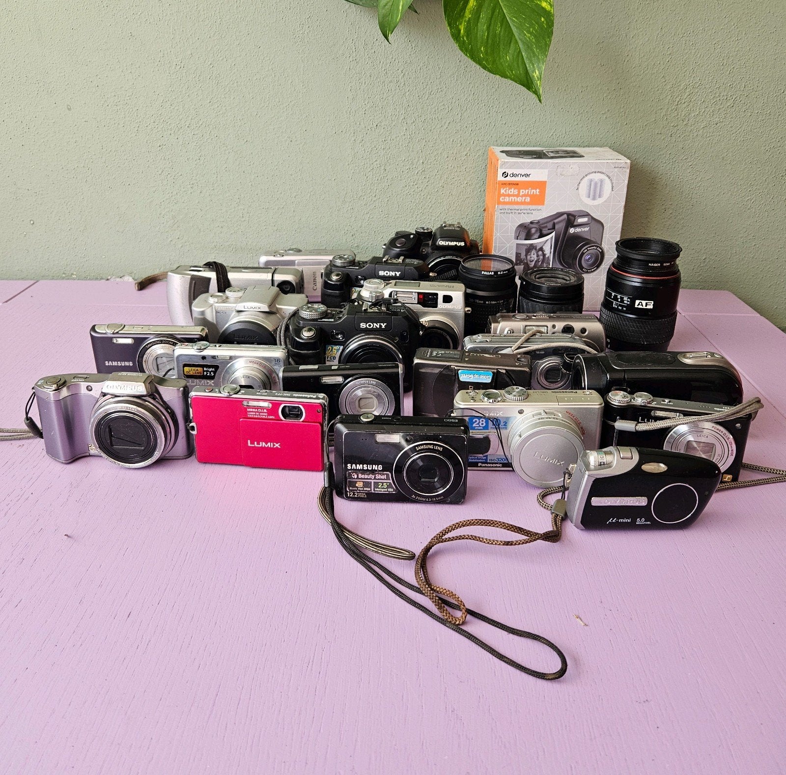 Partij Cameras Sony Panasonic Samsung Olympus Konica Canon., ., Ophalen of Verzenden, Compactcamera, .