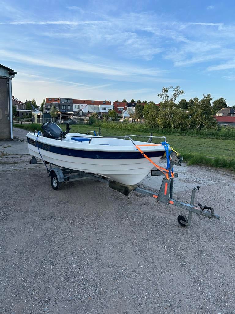 Topcraft 430 Sport incl. trailer vaarbewijs vrij begrenst, Watersport en Boten, Motorboten en Motorjachten, Ophalen, Gebruikt
