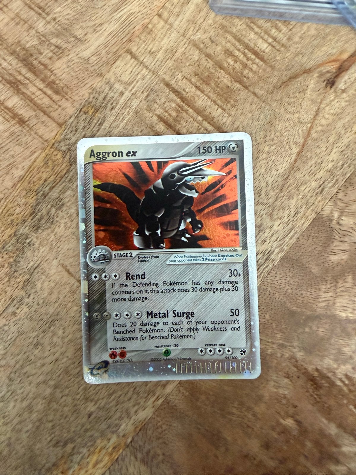 Pokémon Aggron ex (150 HP) - Holo Rare Kaart, Ophalen of Verzenden, Gebruikt, Losse kaart, Foil