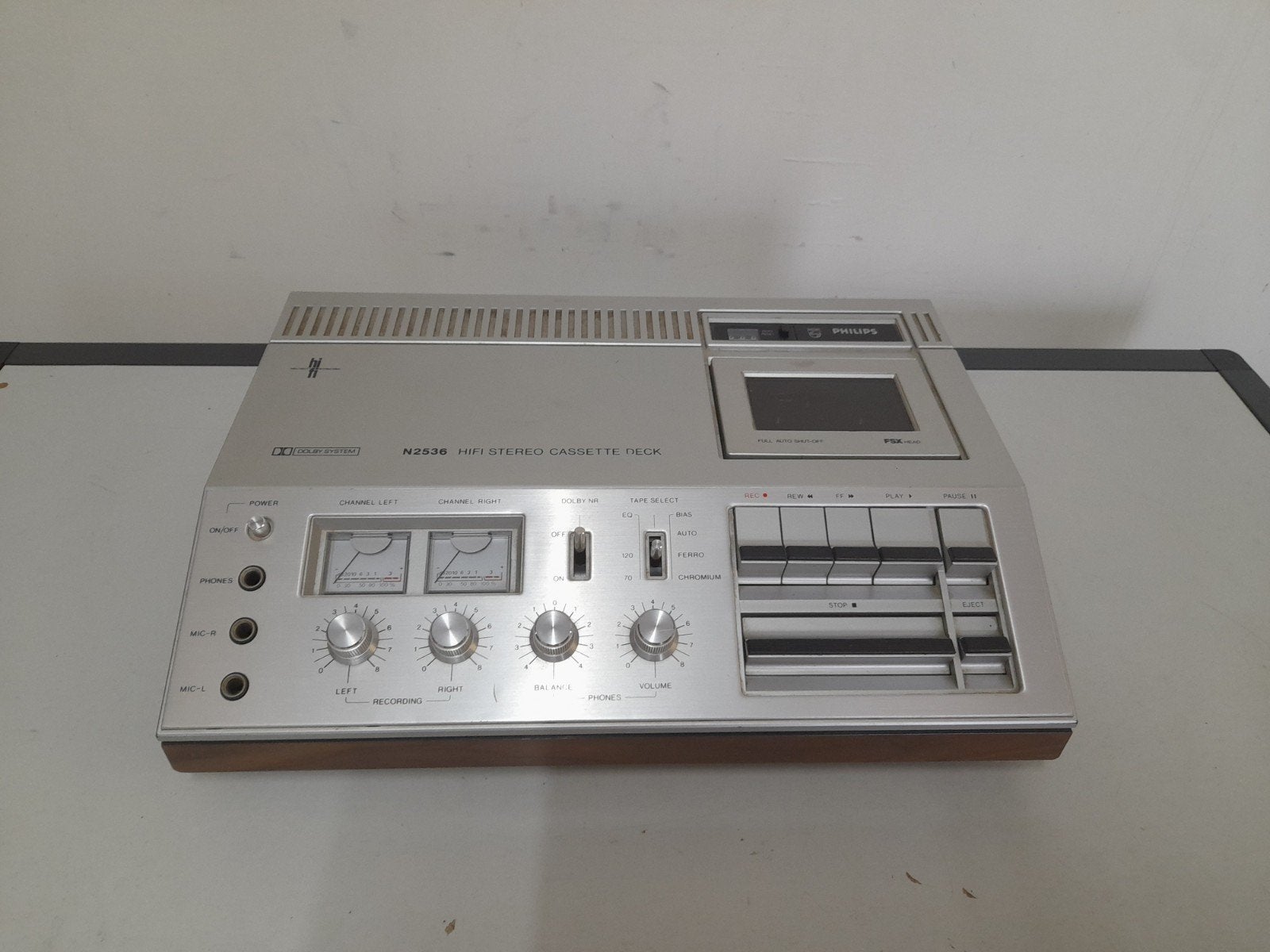 Philips N2536 hifi stereo cassette deck, Ophalen of Verzenden, Enkel, Philips, Tape counter