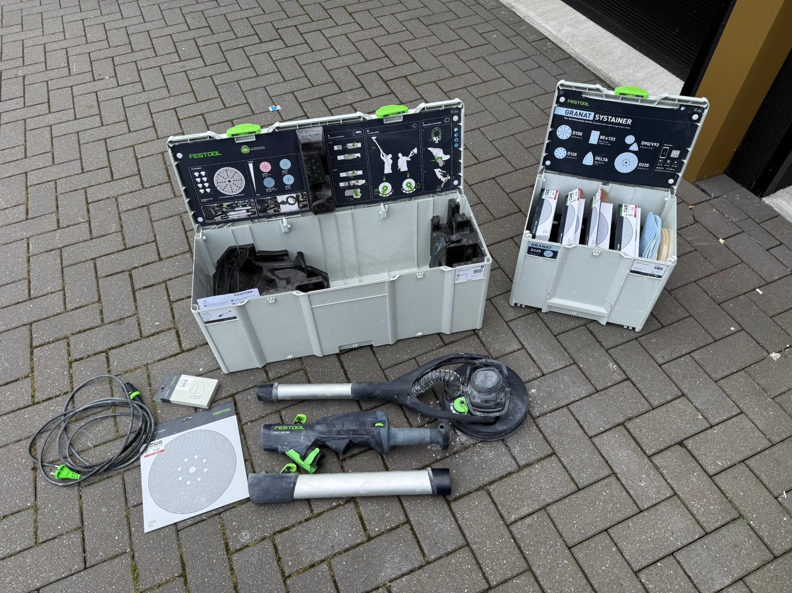 Tk festool planex lhs 2 225 eql plus + syst schuurpads, Doe-het-zelf en Verbouw, Gereedschap | Schuurmachines, Ophalen of Verzenden