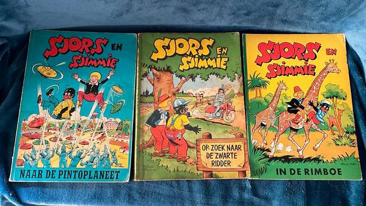 Antieke Sjors en Sjimmie boeken - Eerste druk, Boeken, Stripboeken, Meerdere stripboeken, Ophalen of Verzenden, Gelezen