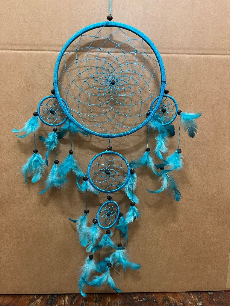 Partij dromenvangers blauw met veertje, Ophalen of Verzenden, Nieuw, Blauw