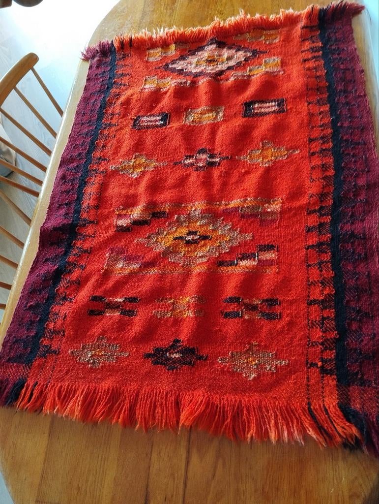 Vintage Marokkaans Berber Tapijt - Handgeweven Wol, Gebruikt, 100 tot 150 cm, Vintage, Etnisch, Bohemian, Marokkaans, Berber, Rechthoekig