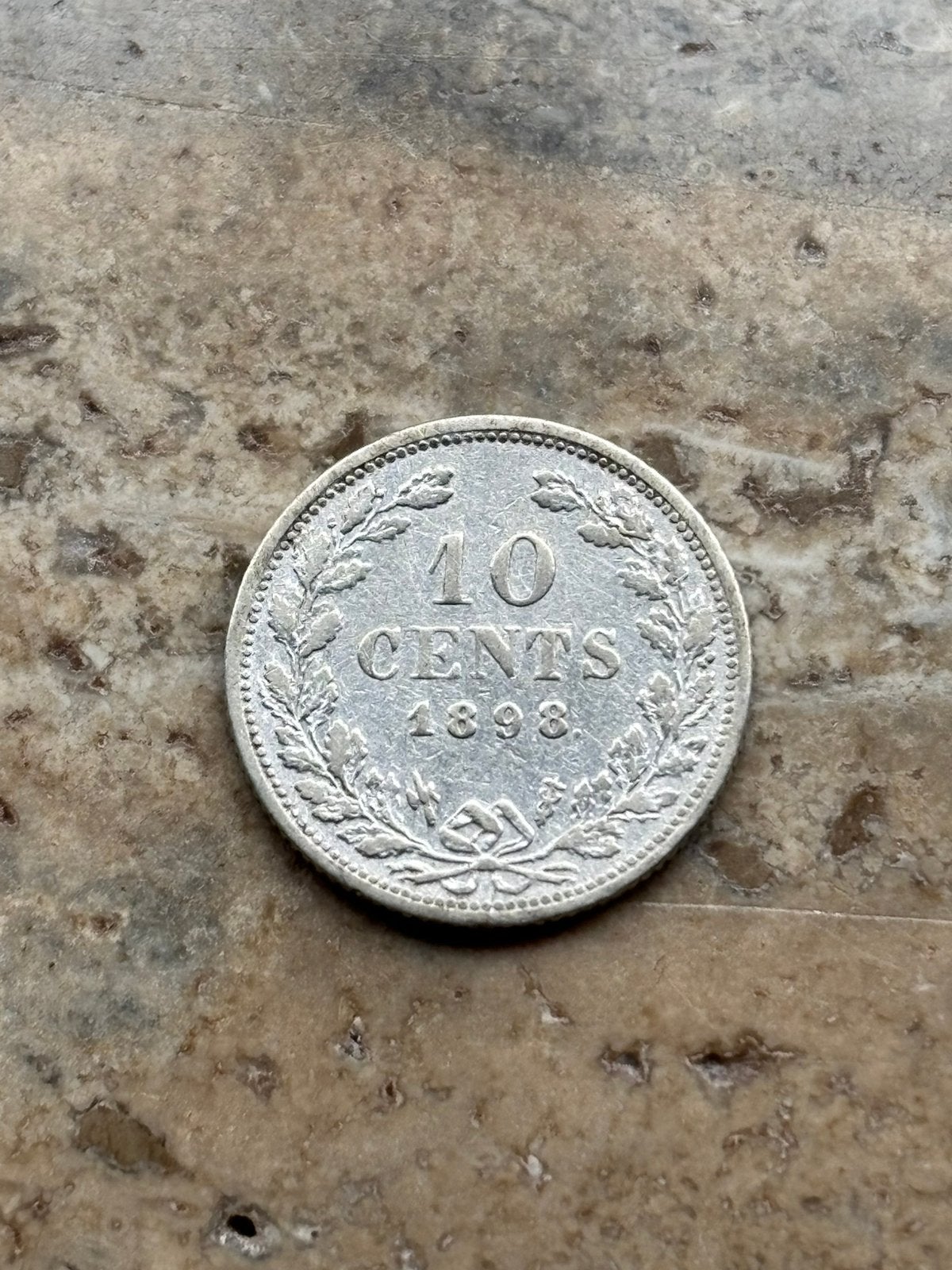 10 cent 1898 Wilhelmina , zeldzamer jaar, Postzegels en Munten, Zilver, Ophalen of Verzenden, 10 cent, Koningin Wilhelmina