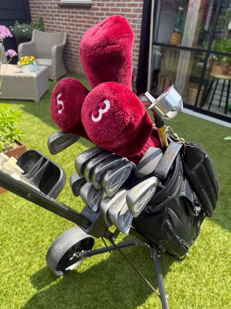 Complete Golfset met Tas en Trolley - spalding, Ophalen, Zo goed als nieuw, Set, Overige merken