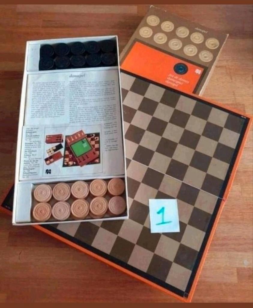 Vintage Damspel, dammen, jumbo, Een of twee spelers, Ophalen of Verzenden, Gebruikt, Jumbo