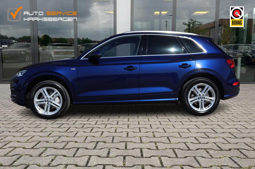 Audi Q5 2.0 TFSI Quattro S-Line | Trekhaak | 360 Camera | AC, Auto's, Audi, Automaat, Gebruikt, 4 cilinders, Blauw