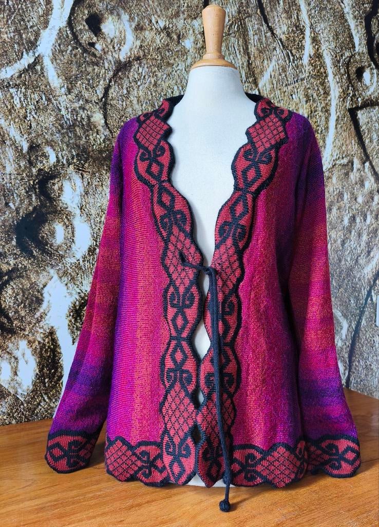 💖Prachtig 100% Alpaca wollen vest Mandala L, Kleding | Dames, Ophalen of Verzenden, Zo goed als nieuw, Maat 42/44 (L)