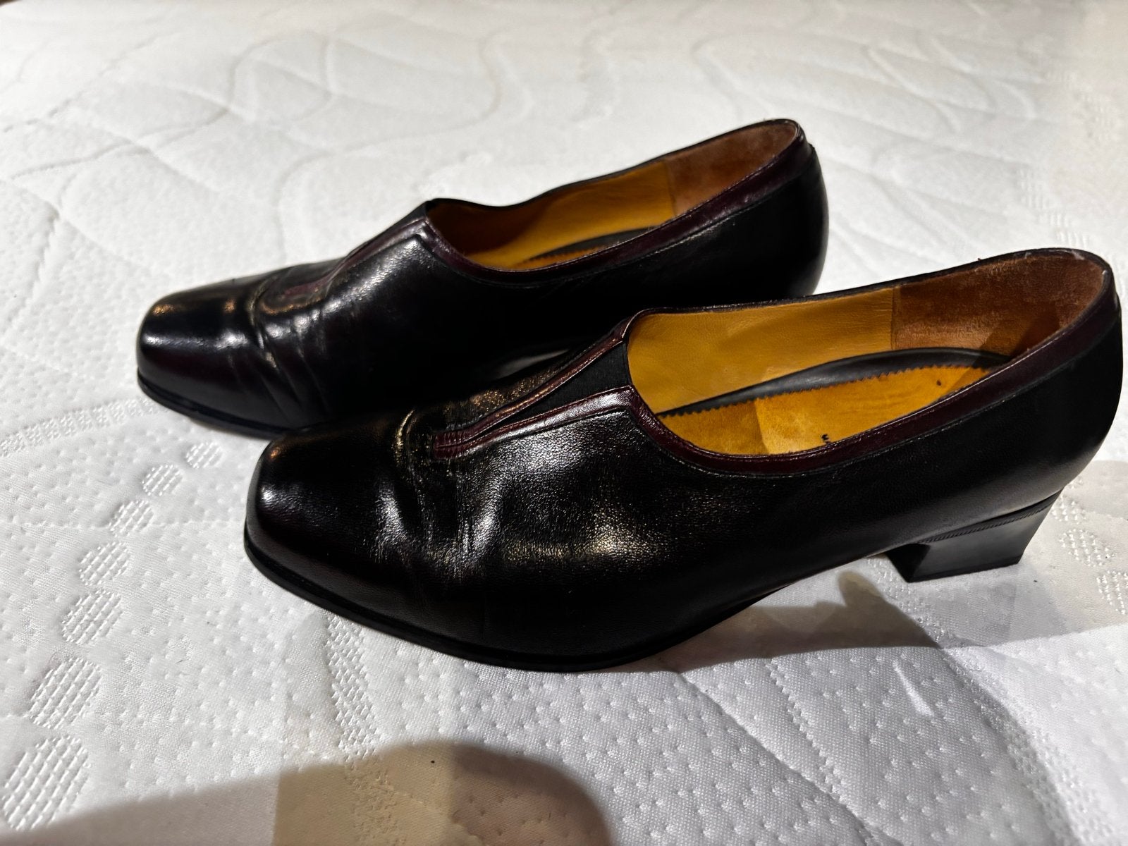 Vintage Perón Dual Venezia Leren Schoenen Maat 39,5, Ophalen of Verzenden, Zo goed als nieuw, Zwart, Schoenen met lage hakken