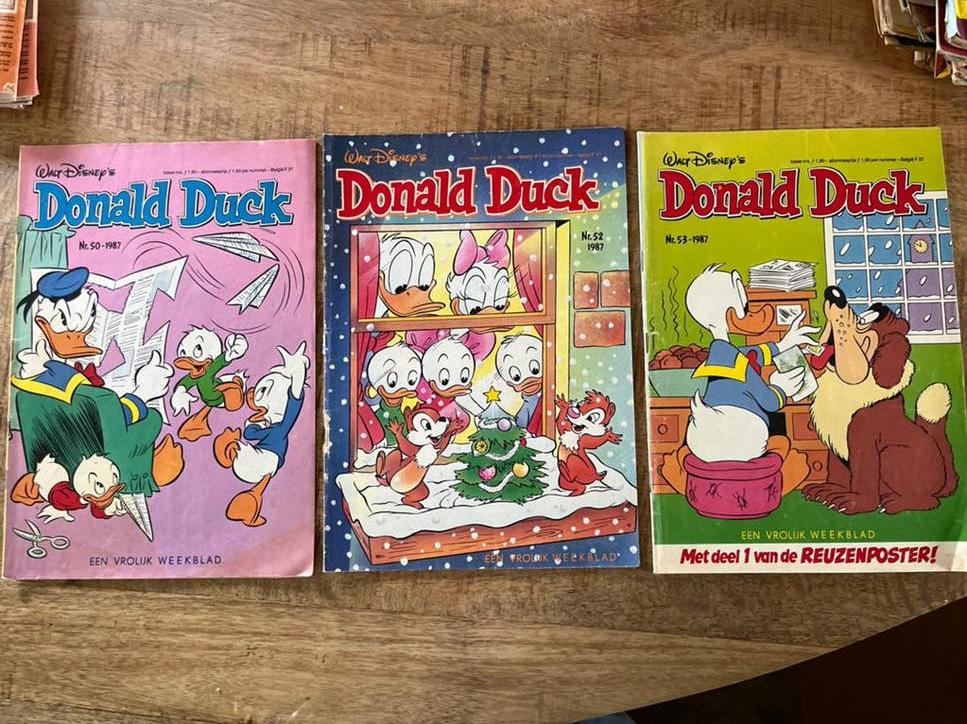 Donald Duck Weekblad - 3 nummers uit 1987, Meerdere stripboeken, Ophalen of Verzenden, Gelezen