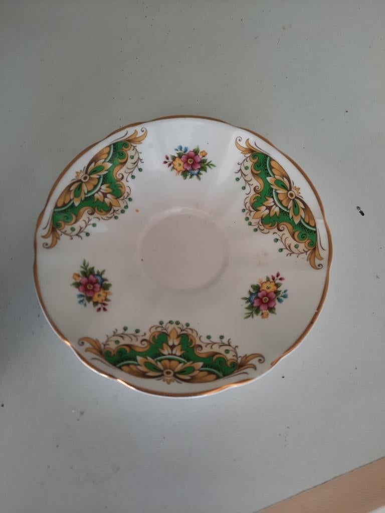 Royal Adderley Schotel - Bloemen en Goud, Ophalen of Verzenden