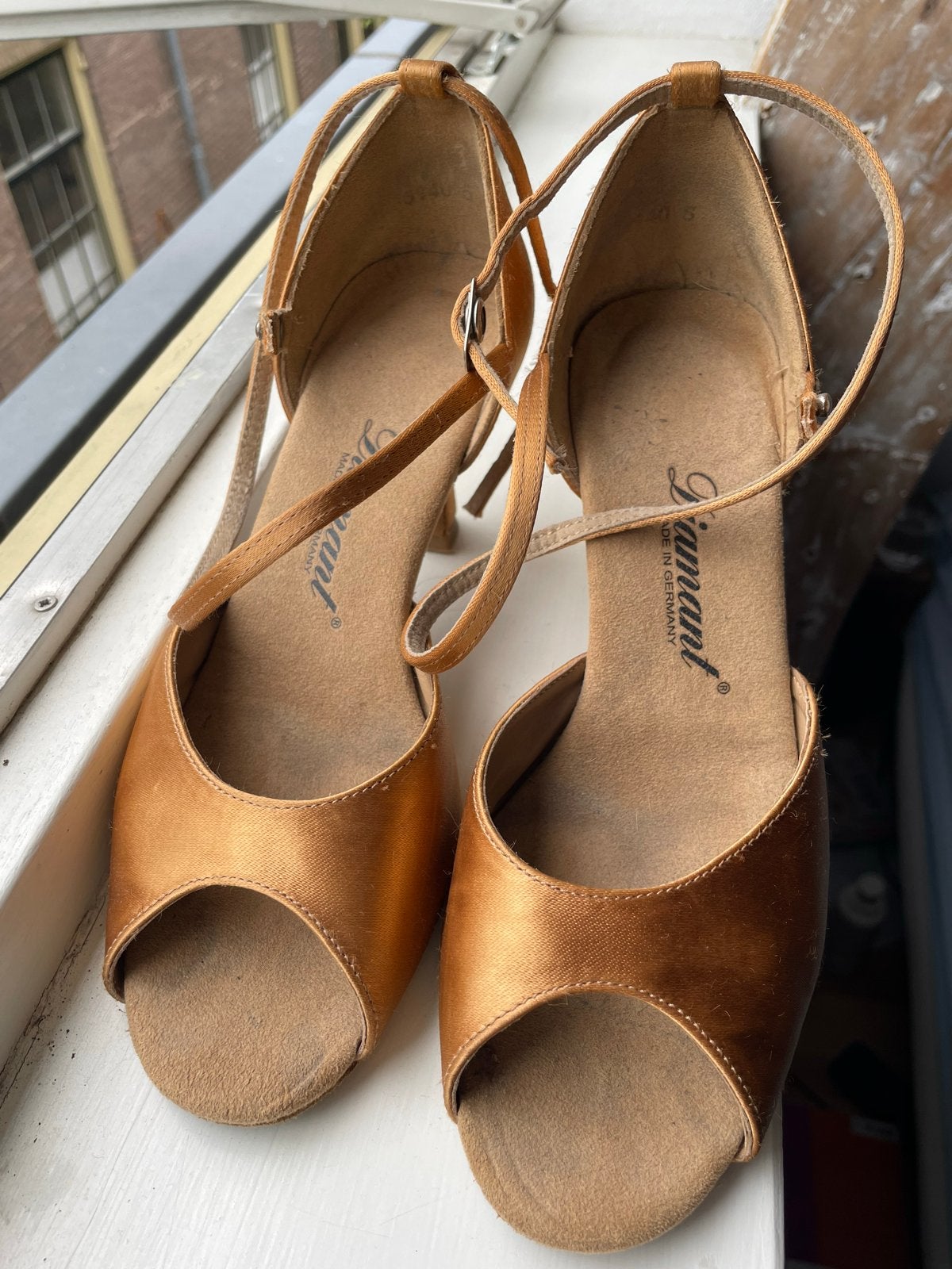 Diamant  tango dansschoenen - Zo goed als nieuw maat 38, Bruin, Dansschoenen, Ophalen of Verzenden, Zo goed als nieuw