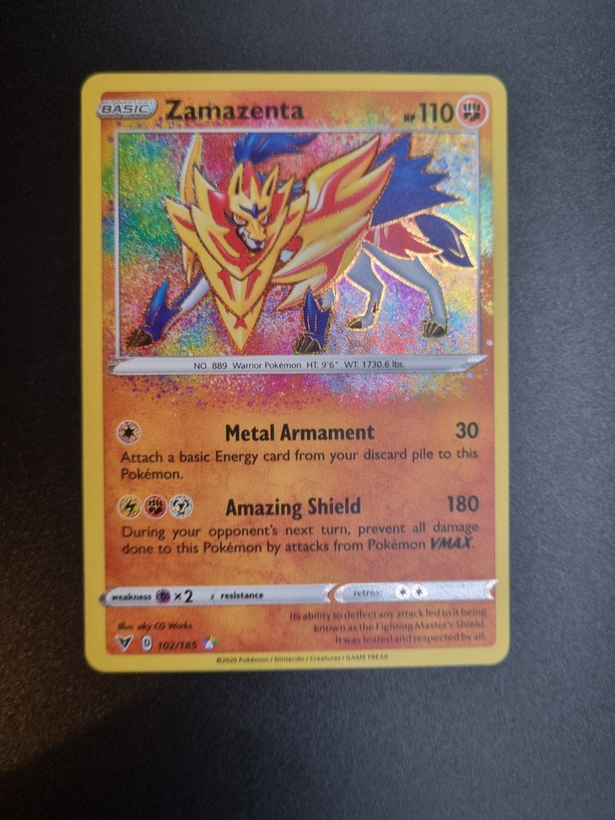 Zamazenta 102/185 - Vivid Voltage, Hobby en Vrije tijd, Verzamelkaartspellen | Pokémon, Ophalen of Verzenden, Zo goed als nieuw