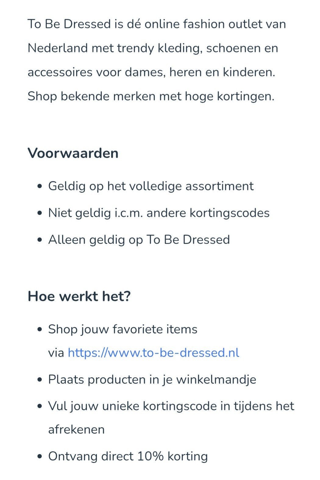 korting jurkjes schoenen, Eén persoon, Kortingsbon