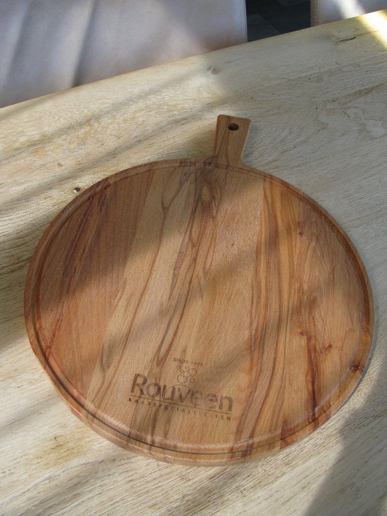 Ronde houten kaasplank 34,5 cm, Serveerplank, Rond, Nieuw, Ophalen of Verzenden