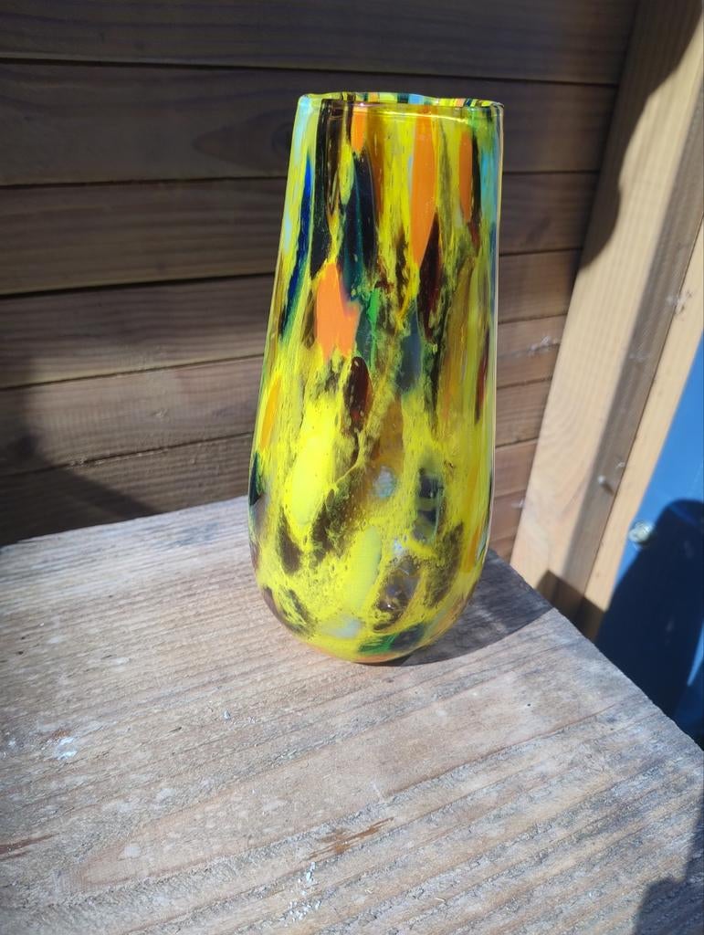 Fidrio Gloriosa Fiesta Vaas - Mondgeblazen Glas - 22 cm, Ophalen of Verzenden