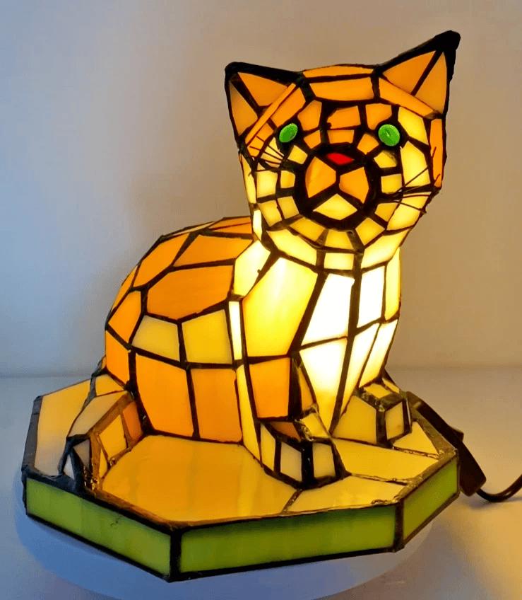 Lavel lamp kat vintage, Huis en Inrichting, Lampen | Vloerlampen, Ophalen of Verzenden, Gebruikt, Glas, Minder dan 100 cm