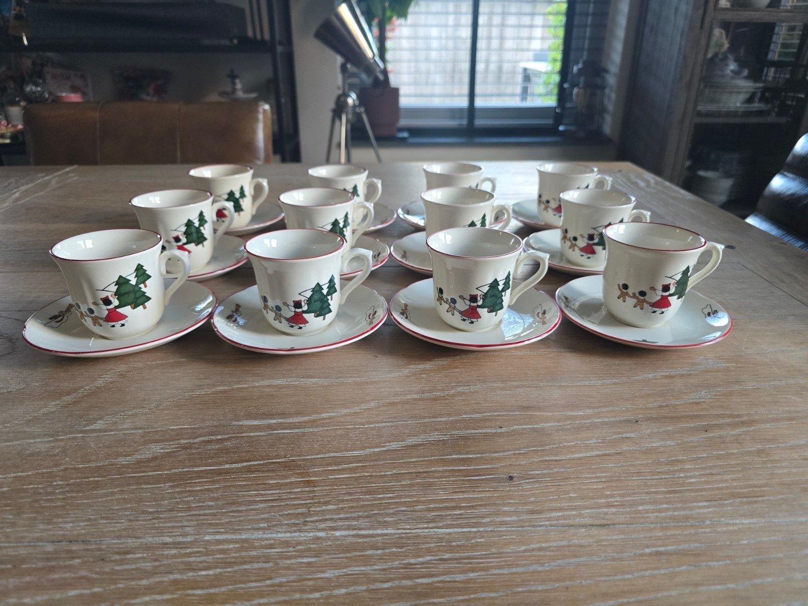 Masons Christmas Village kop en schotel. + roomset, Ophalen