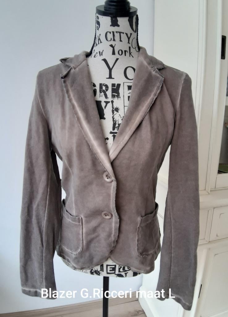 Bruine blazer van G. Ricceri maat L, Bruin, Maat 42/44 (L), Ophalen of Verzenden, Zo goed als nieuw
