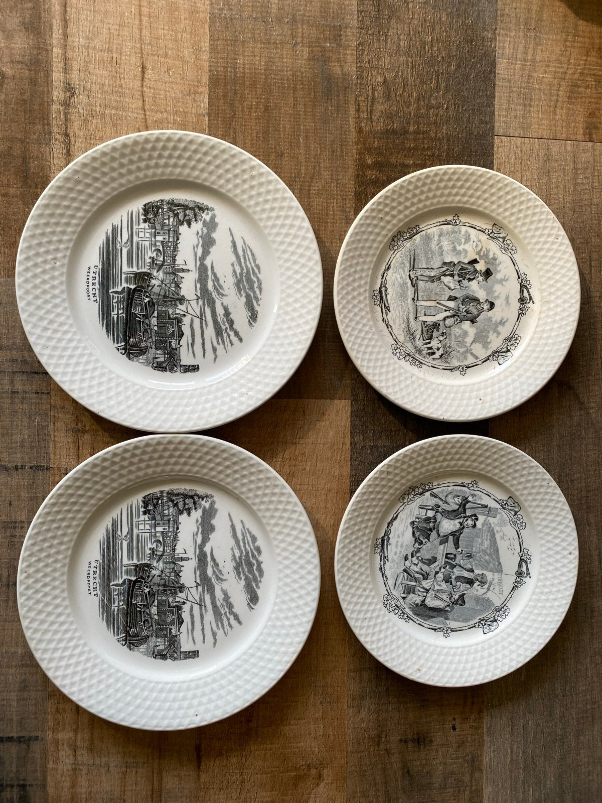 Antieke P. Regout Maastricht borden - diverse decors, Ophalen of Verzenden