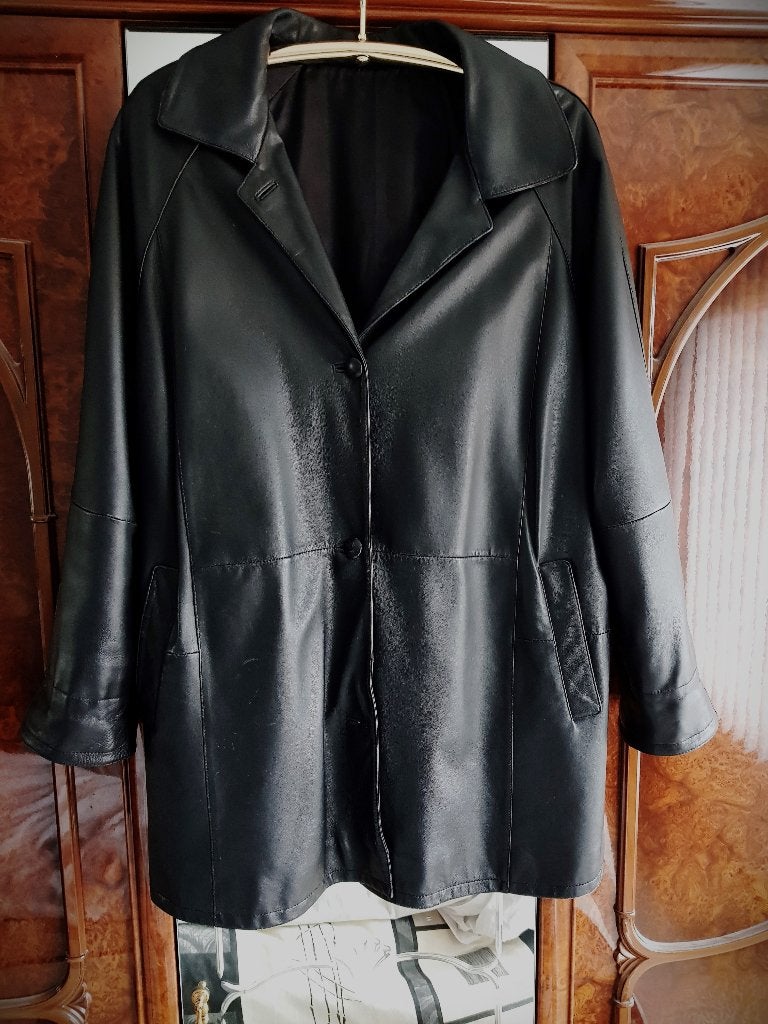 Te koop prachtige zwart NAPPA leder jas maat 52 zeer mooi !!, Kleding | Dames, Ophalen of Verzenden, Nieuw, Maat 46/48 (XL) of groter