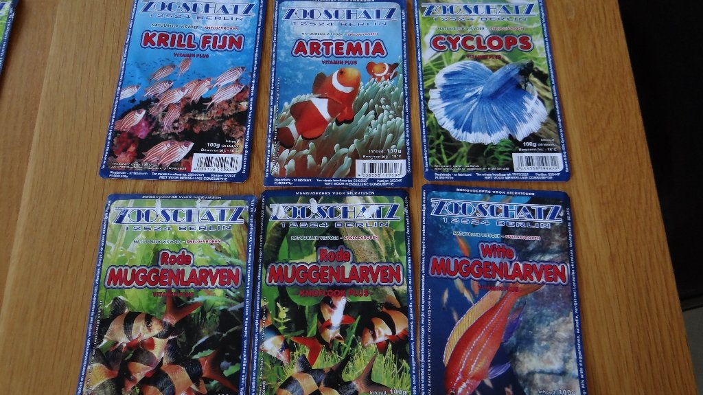 Diverse Soorten Blisters Diepvries Vis Voer. (En Droogvoer)., Dieren en Toebehoren, Ophalen of Verzenden, Nieuw, Overige typen