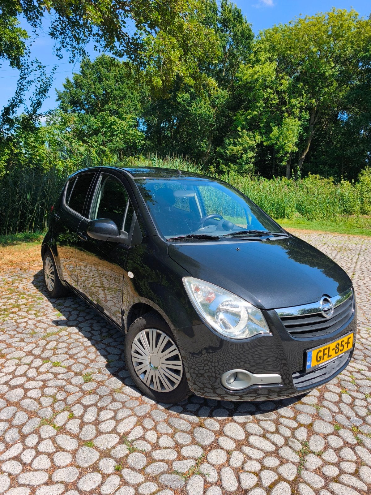 Opel Agila 1.2 Ediotikn 2009 Zwart - APK - AIRCO, Ophalen, Opel