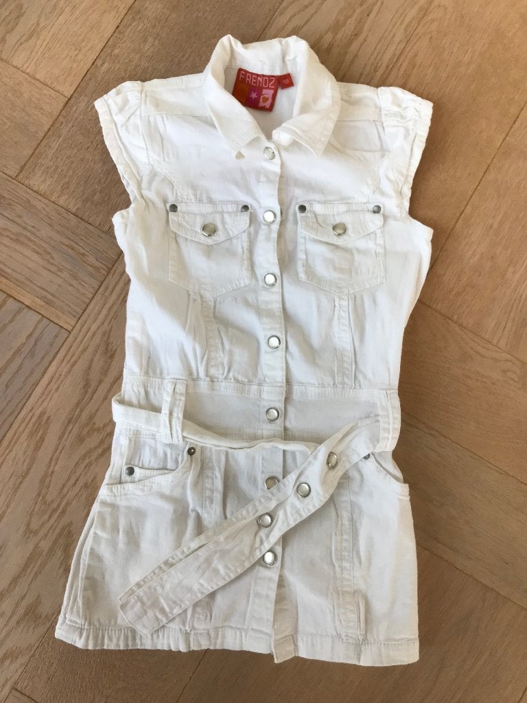 Leuk wit zomerjurkje/tuniekje Frendz maat 110 zgan, Kinderen en Baby's, Kinderkleding | Maat 110, Meisje, Frendz, Ophalen of Verzenden