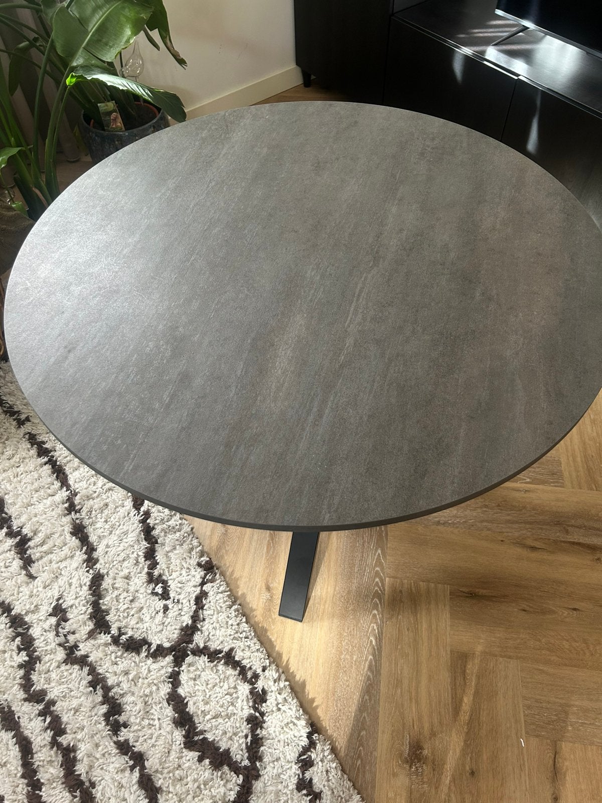 Eettafel, Ophalen of Verzenden, Zo goed als nieuw, Rond, 100 tot 150 cm