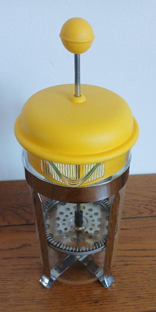 French press koffiezetapparaat Bodum Cafetiere geel deksel, Geel, Bodum, Ophalen of Verzenden, Zo goed als nieuw