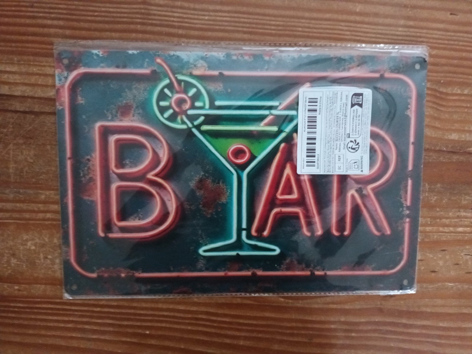 Bar Neon Look Reclamebord - Vintage Stijl Wanddecoratie, Ophalen of Verzenden, Nieuw