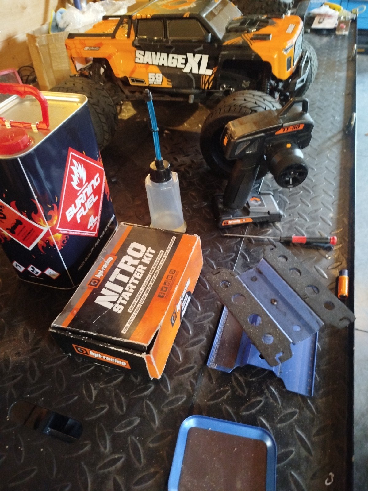 HPI Savage XL 5.9 Nitro RC Auto met Extra's, Gebruikt, Auto, Groter dan 1:32, Ophalen