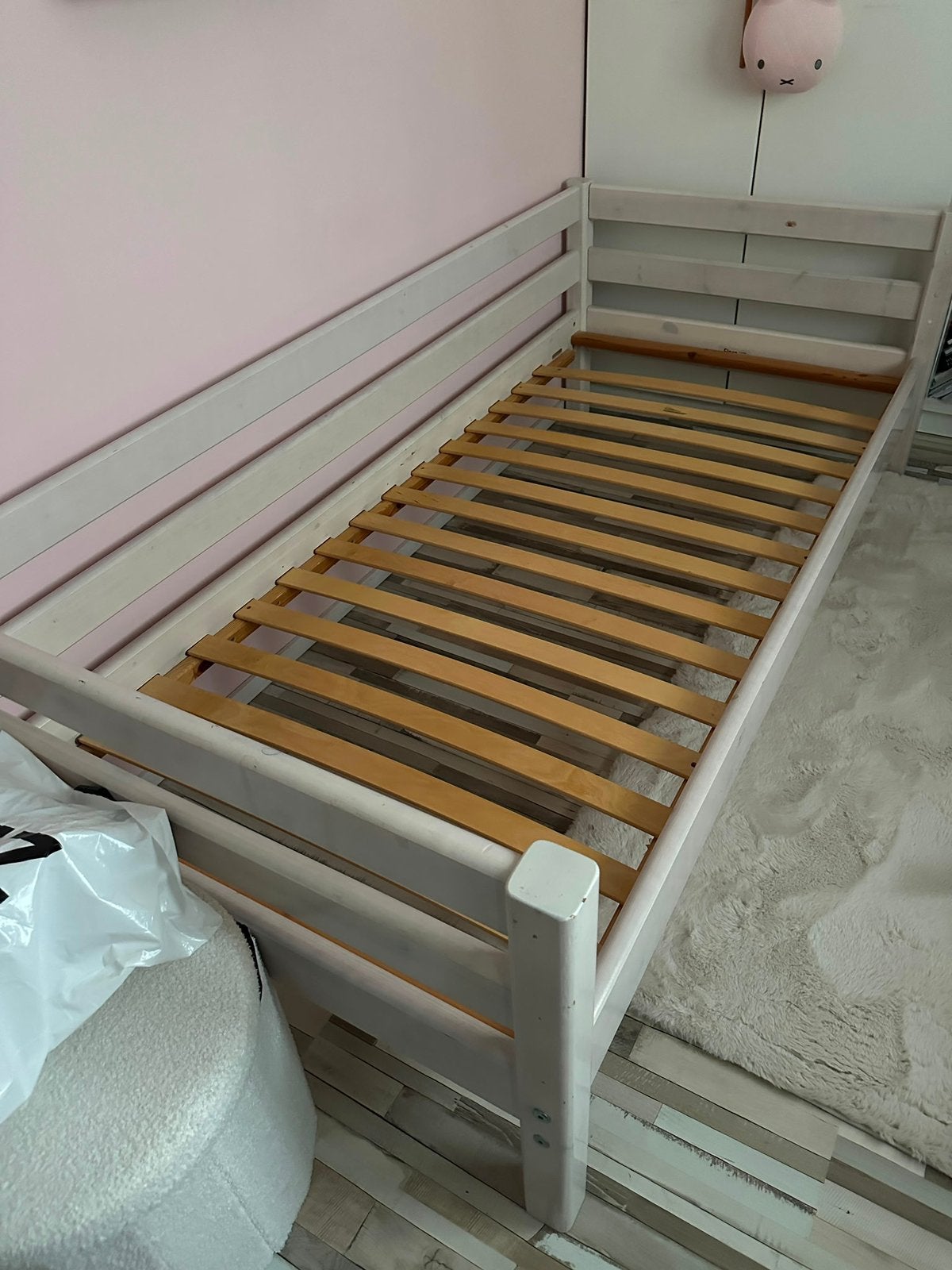 Flexa eenpersoonsbed, Huis en Inrichting, Slaapkamer | Bedden, Gebruikt, Tweepersoons, 90 cm, Hout, Wit, Ophalen