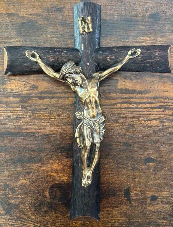 Antiek kruis Jezus, Antiek en Kunst, Ophalen of Verzenden