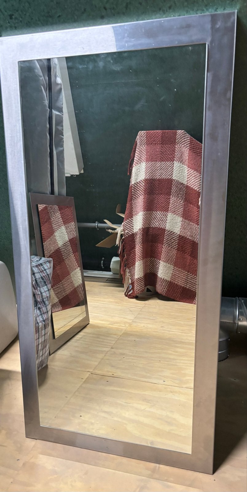 Spiegel met metalen onderplaat - 50x100 cm, Huis en Inrichting, Woonaccessoires | Spiegels, Ophalen, Minder dan 50 cm, Gebruikt