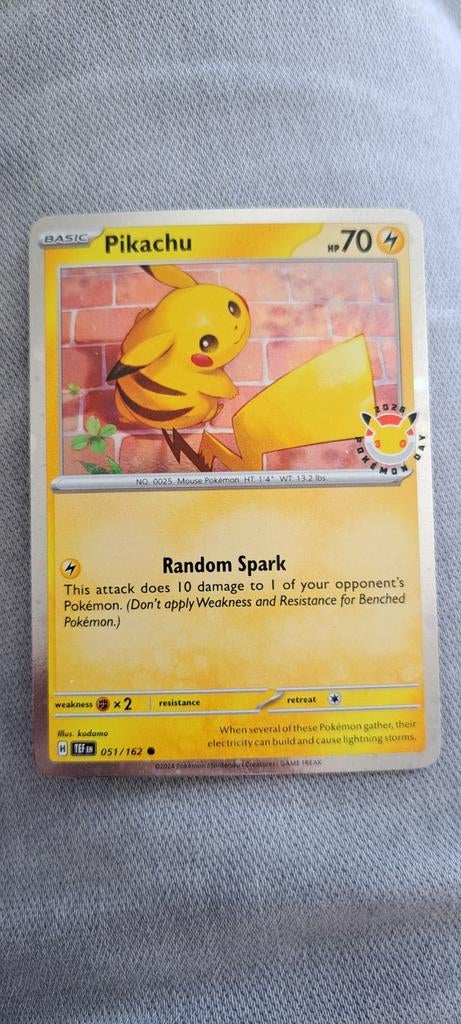 Pikachu Pokemon Day Kaart - Mint Conditie, Ophalen of Verzenden, Nieuw, Losse kaart